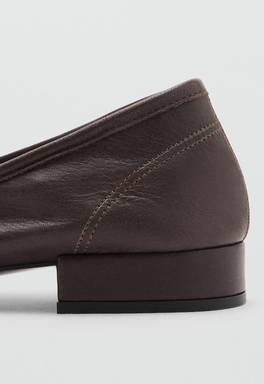 MANGO - Baila leather pump - dark brown