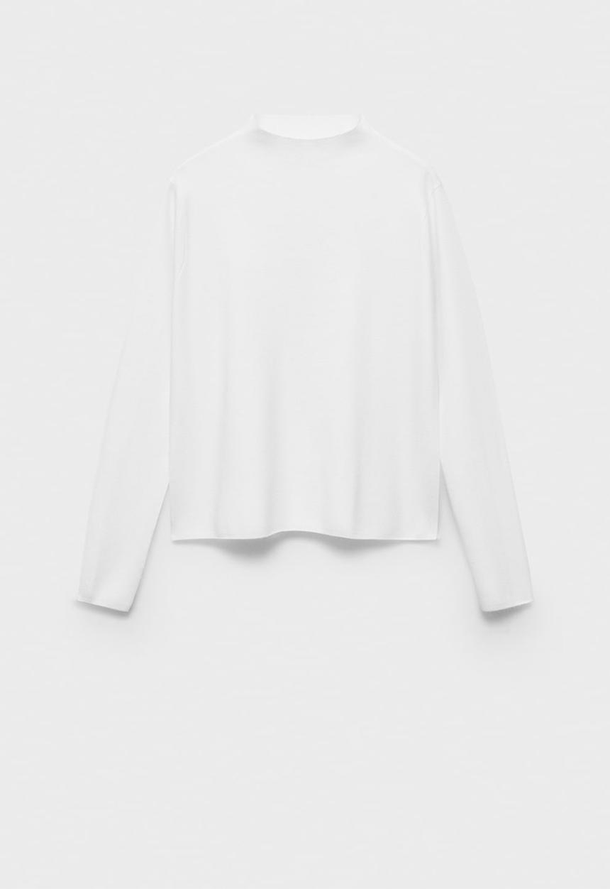 MANGO - Sweater Chimney - Light Beige
