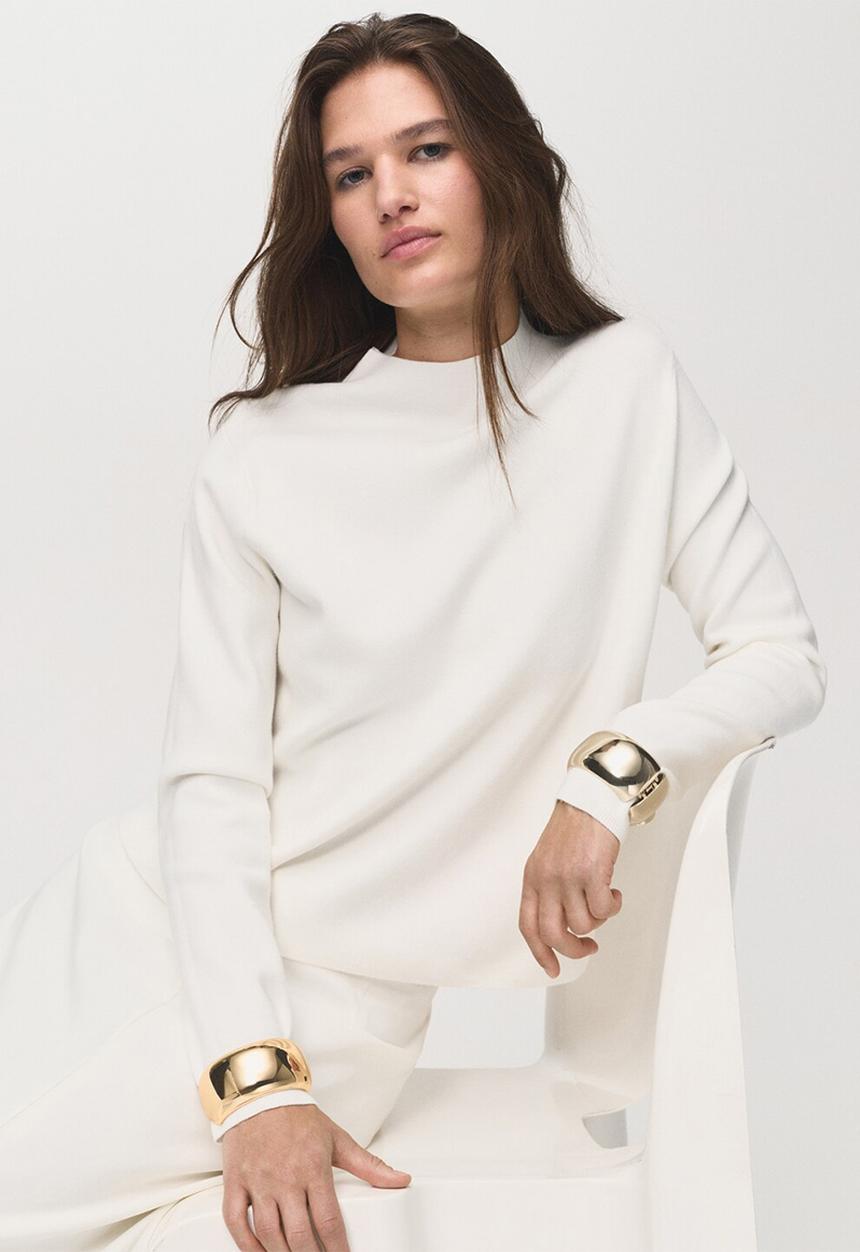 MANGO - Sweater Chimney - Light Beige