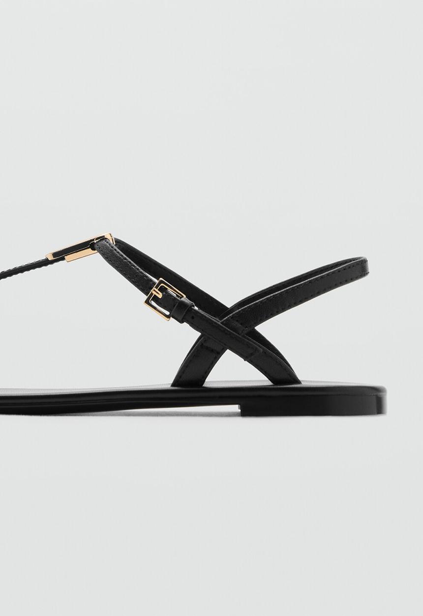 MANGO - Noma leather slingback - black