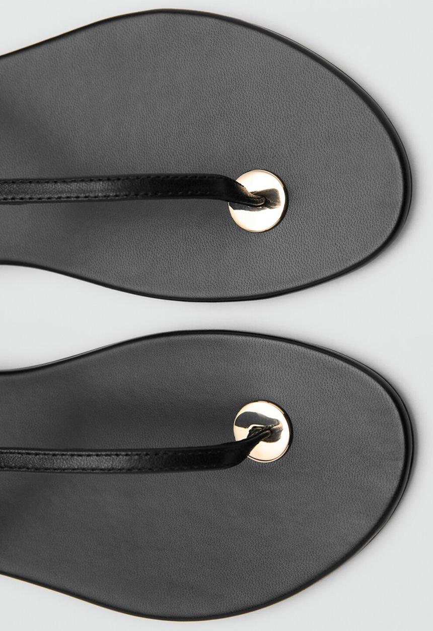 MANGO - Noma leather slingback - black