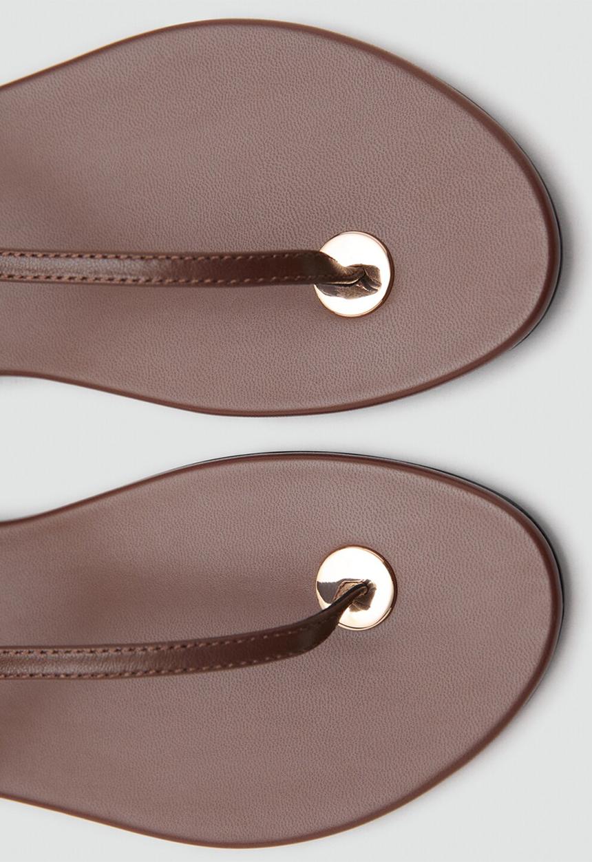 MANGO - Noma leather slingback - medium brown