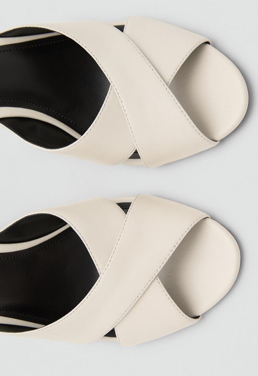 MANGO - Dominic leather heel - light beige