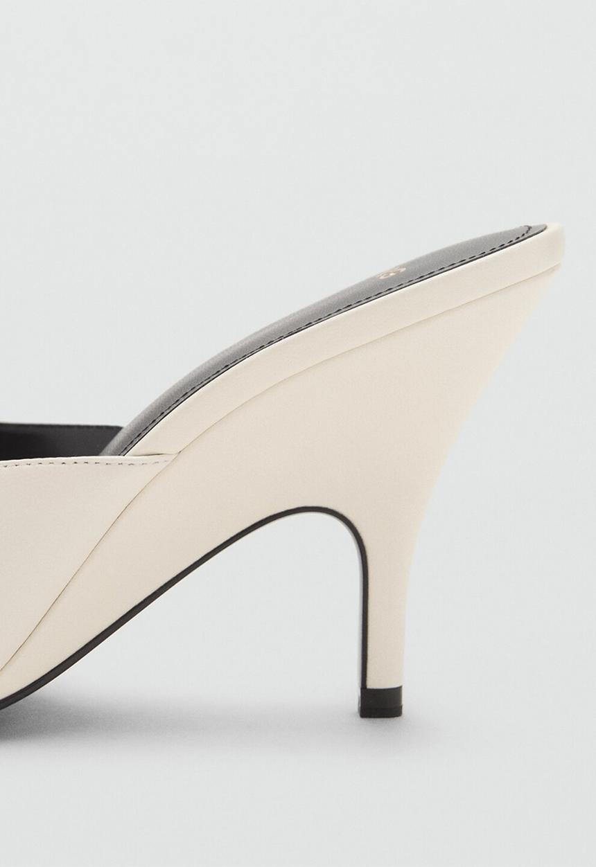 MANGO - Dominic leather heel - light beige