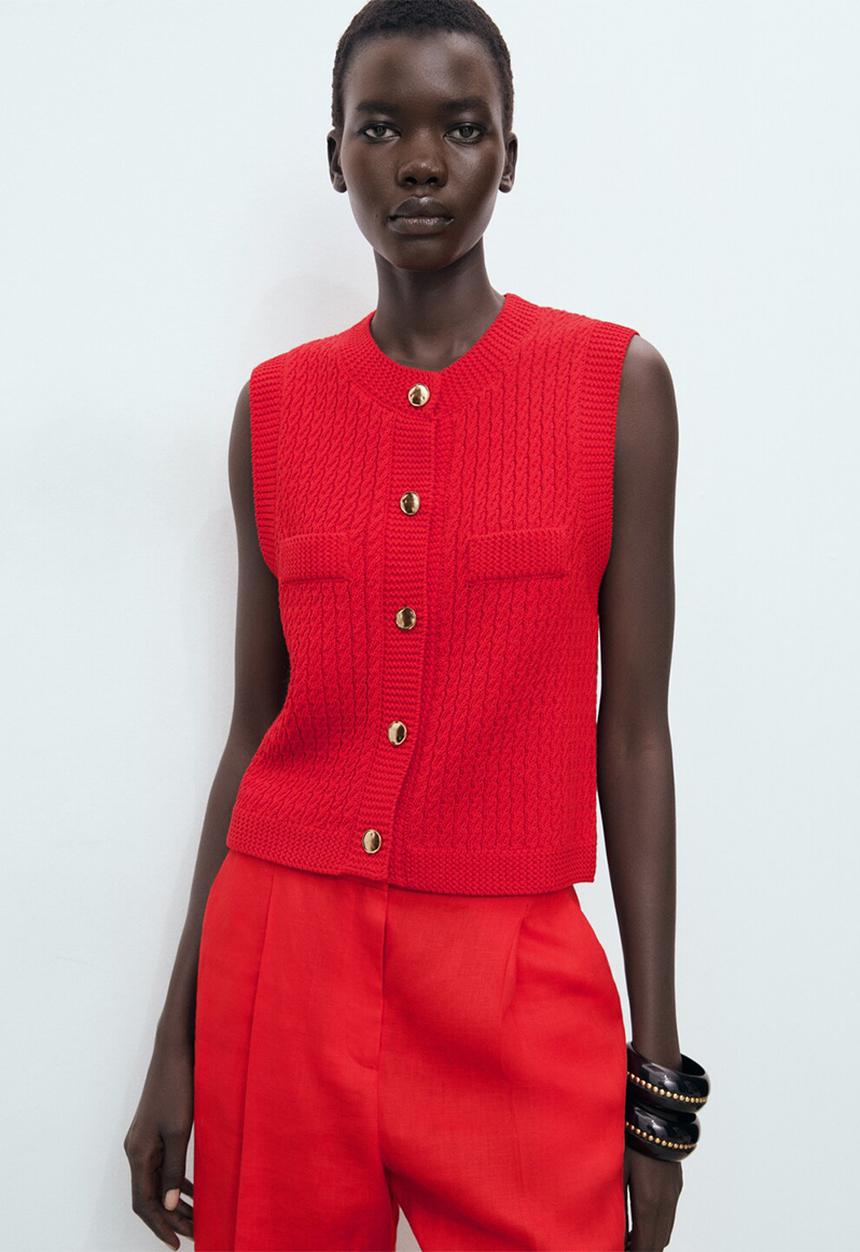 MANGO - Vest Winneba - Red