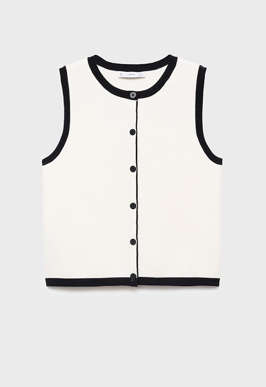 MANGO - Vest Pipon - Light Beige