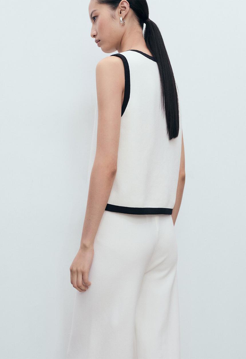 MANGO - Vest Pipon - Light Beige