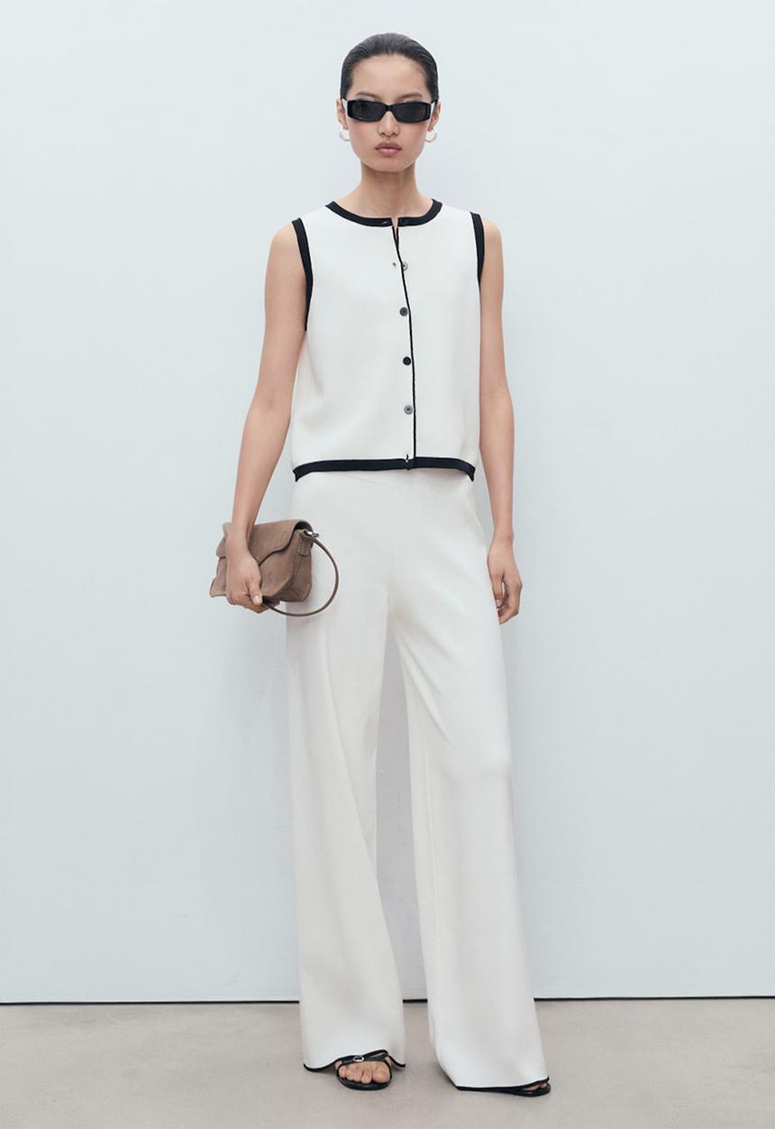 MANGO - Vest Pipon - Light Beige