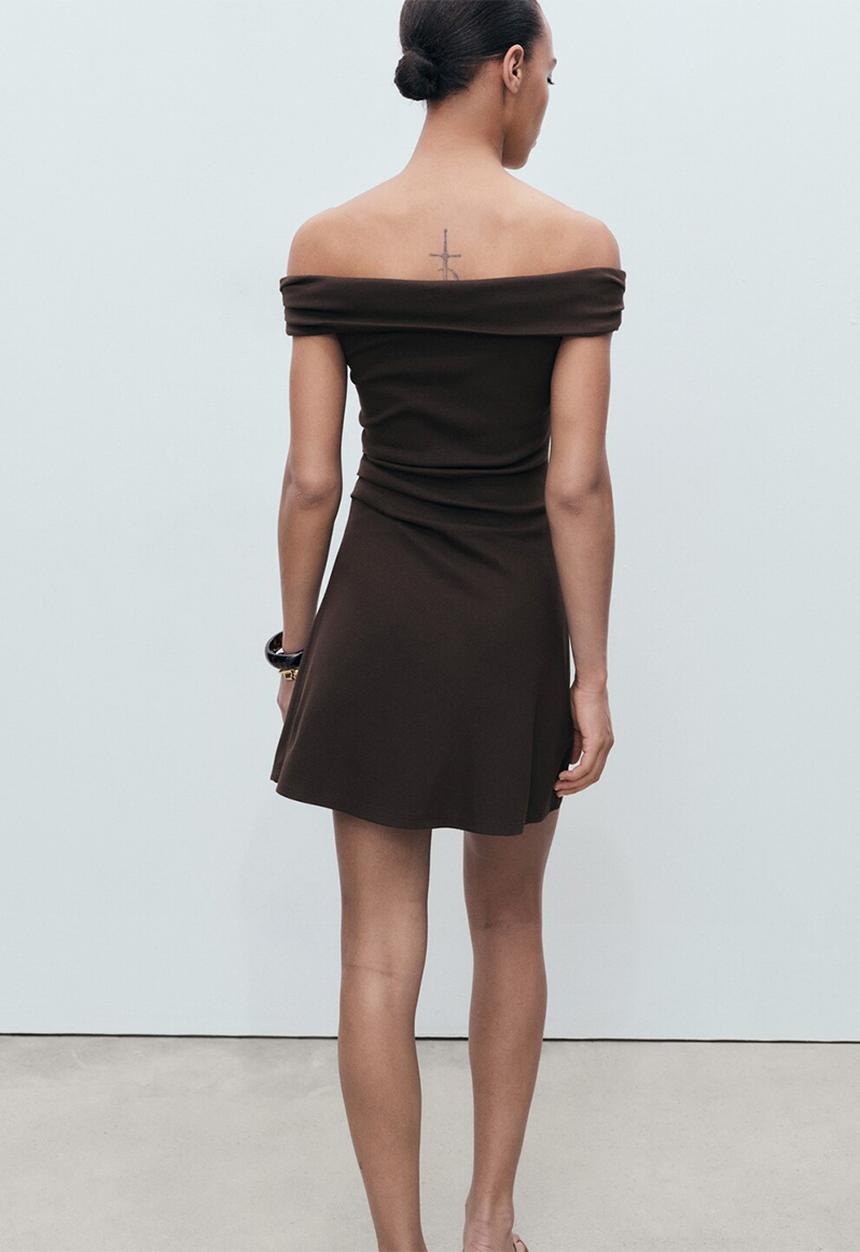 MANGO - Dress Cocoa - Brown