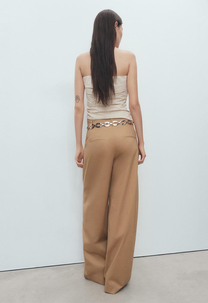 MANGO - Trousers Malta - Medium Brown