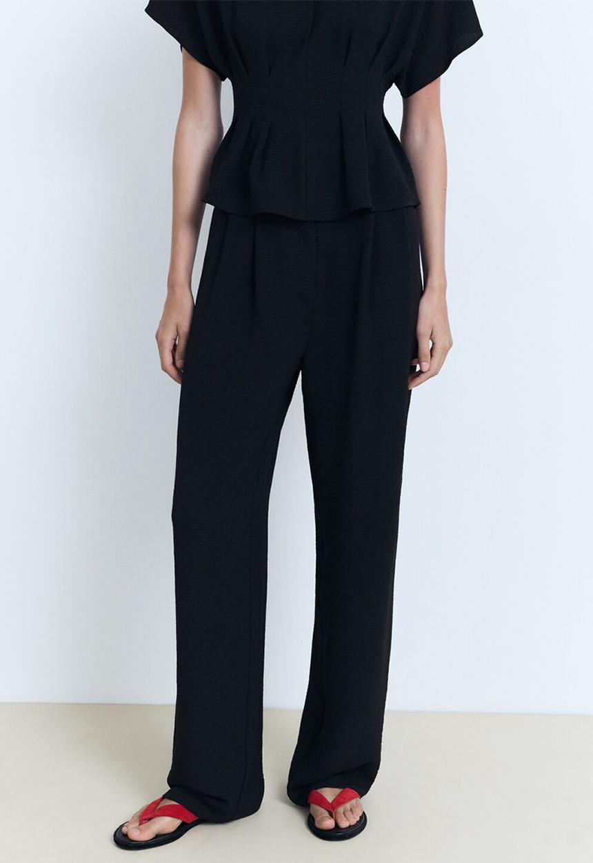 MANGO - Trousers Peplum - Black