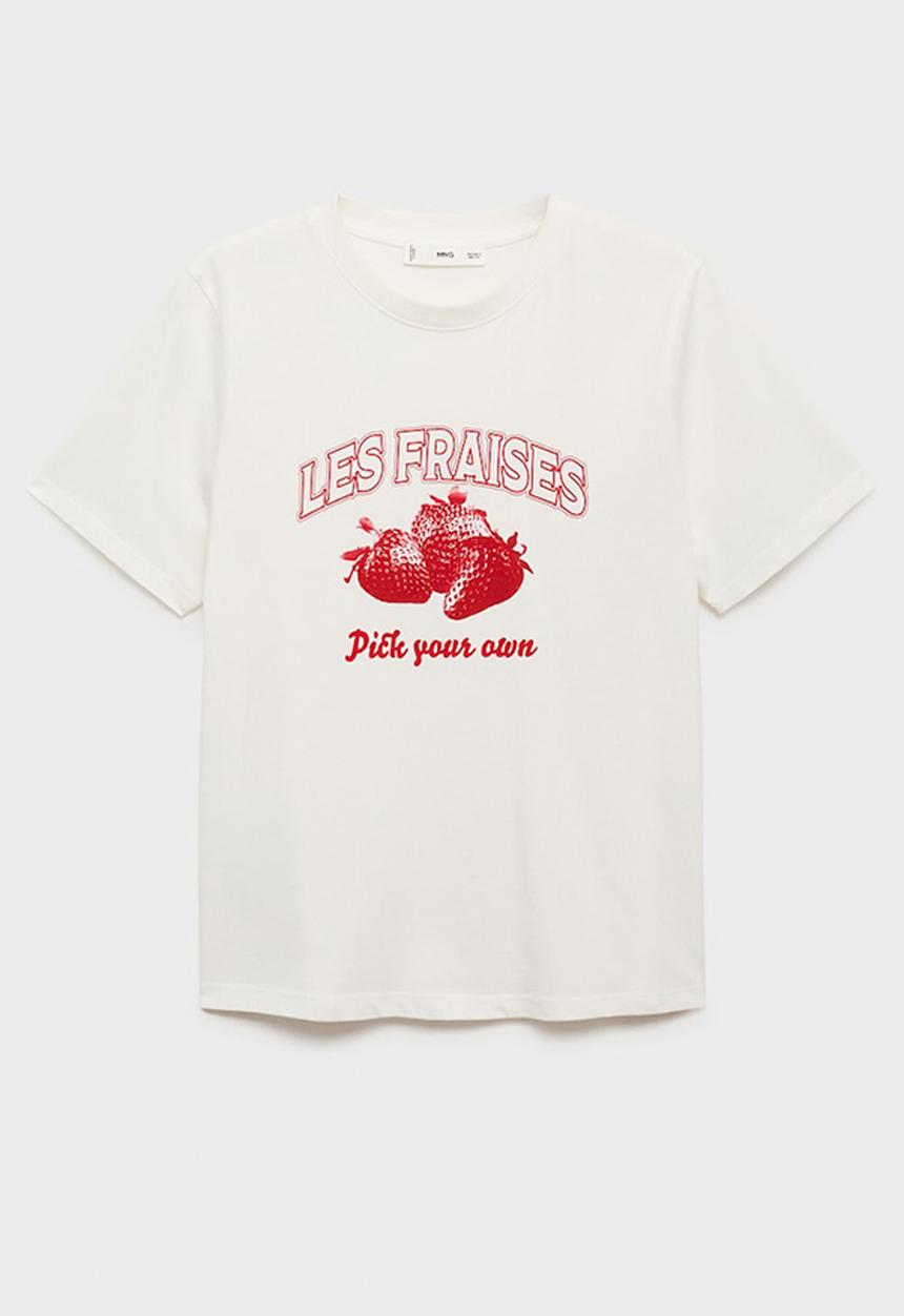 MANGO - T-Shirt Fruit 1- Offwhite