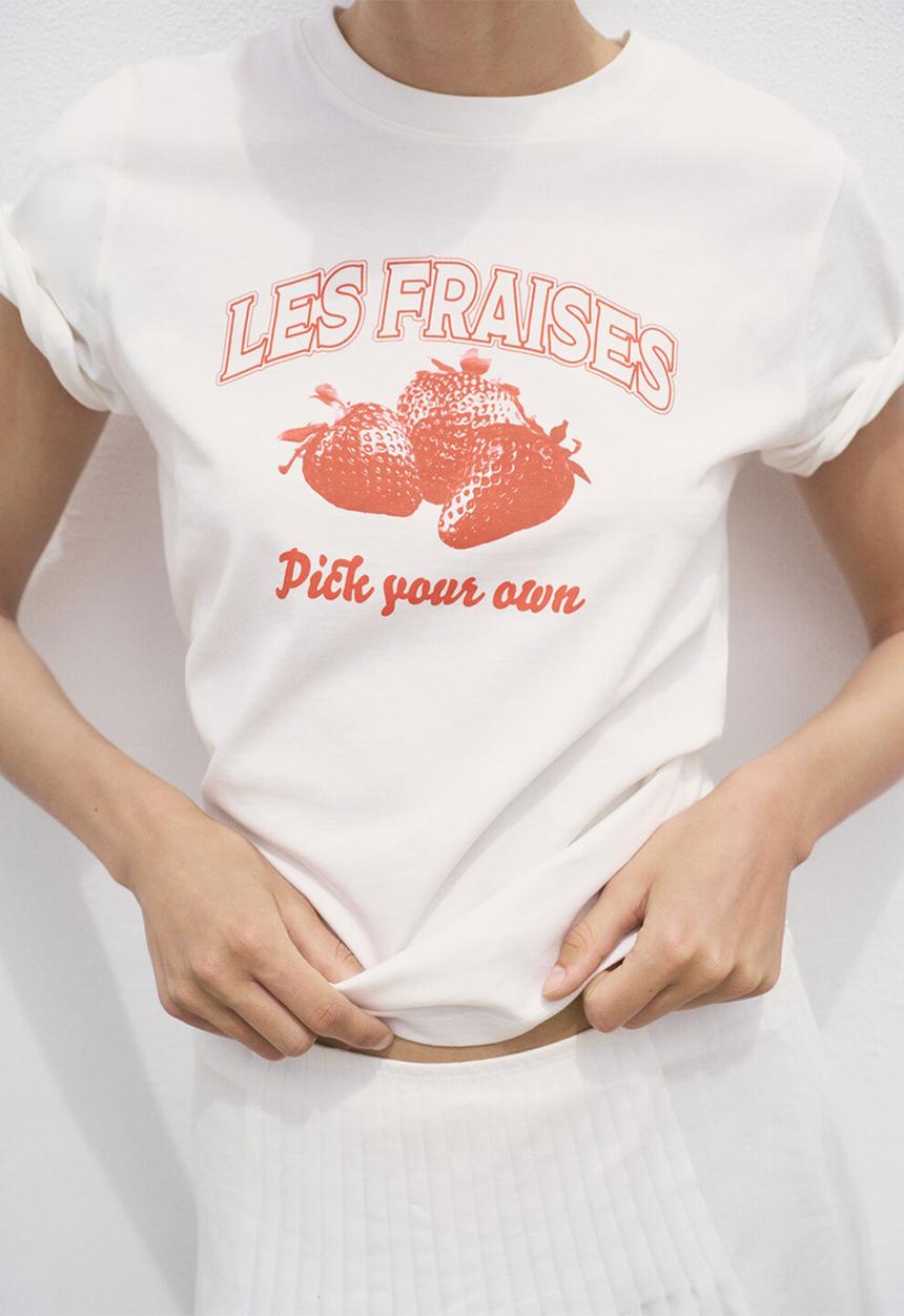 MANGO - T-Shirt Fruit 1- Offwhite