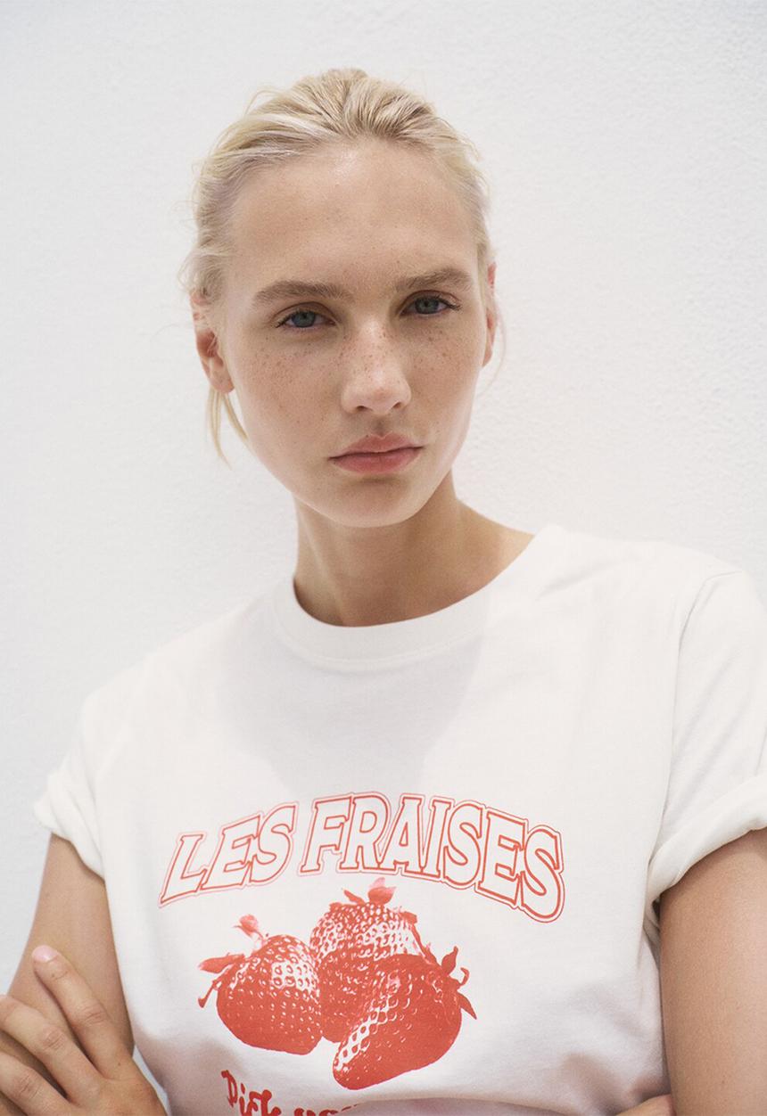 MANGO - T-Shirt Fruit 1- Offwhite
