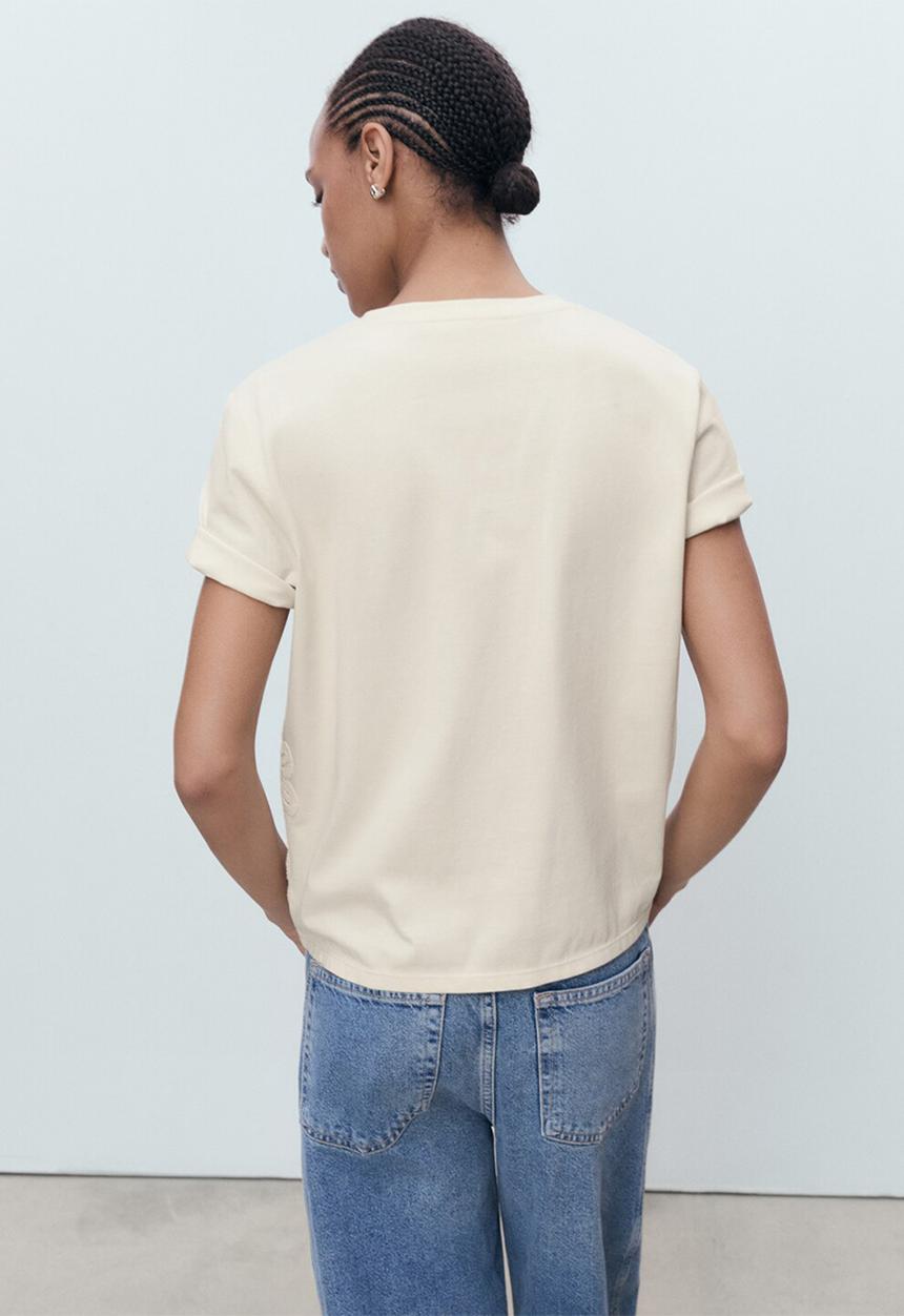 MANGO - T-Shirt Sumatra - Light Beige