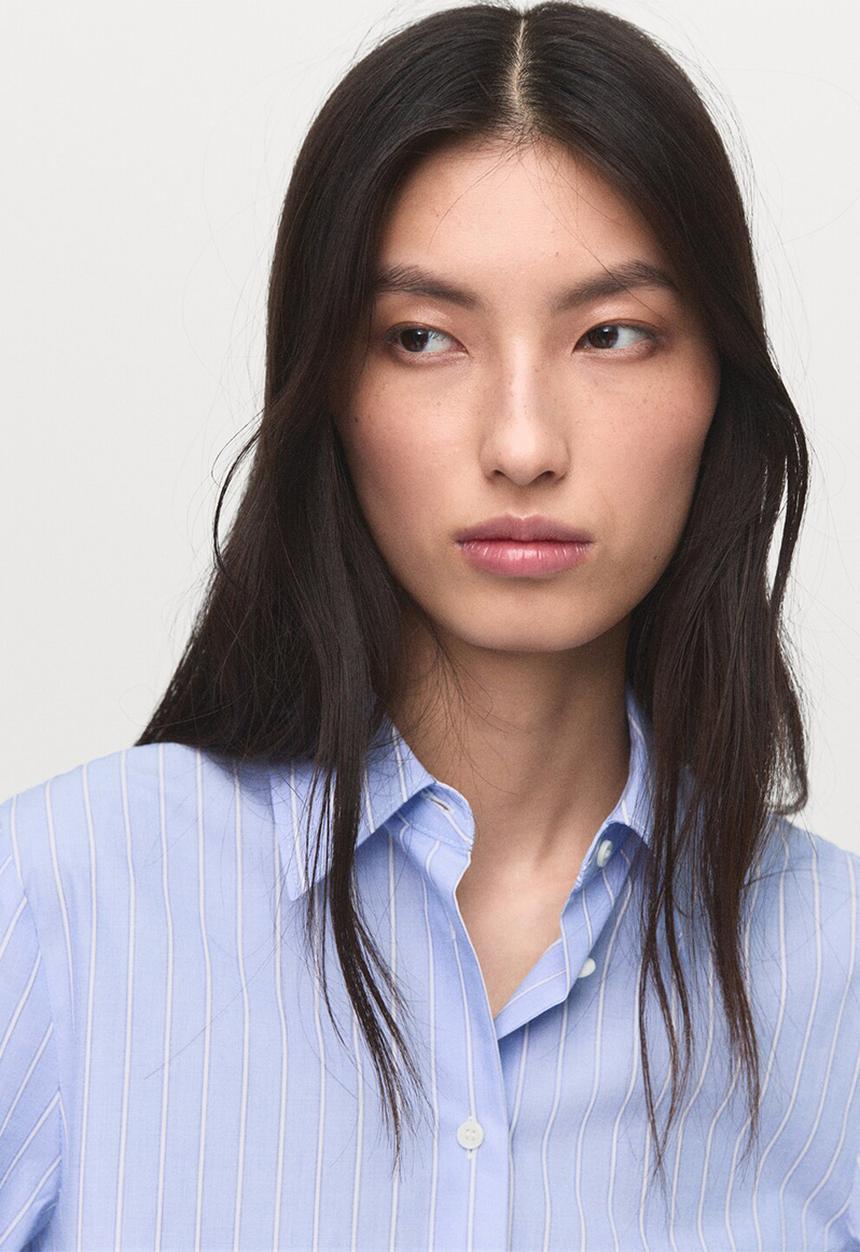 MANGO - Shirt Regu - Mid-Blue