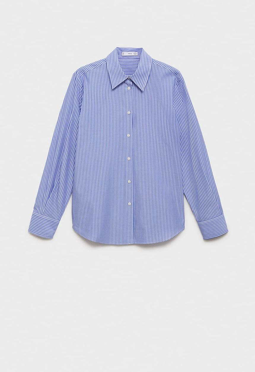 MANGO - Shirt Regu - Medium Blue