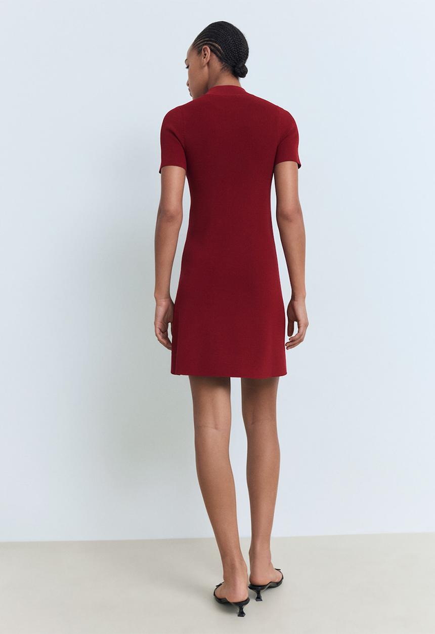MANGO - Dress Seseta - Dark Red