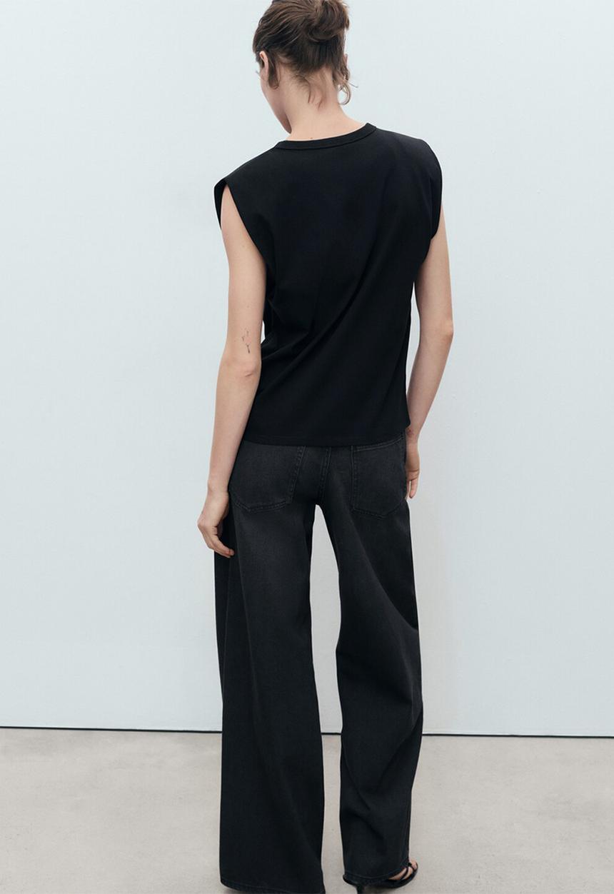 MANGO - T-Shirt Viri - Black