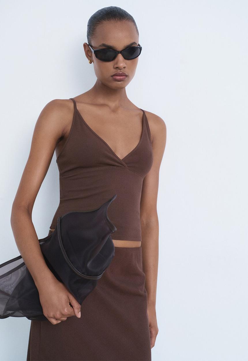 MANGO - Top Mel - Dark Brown