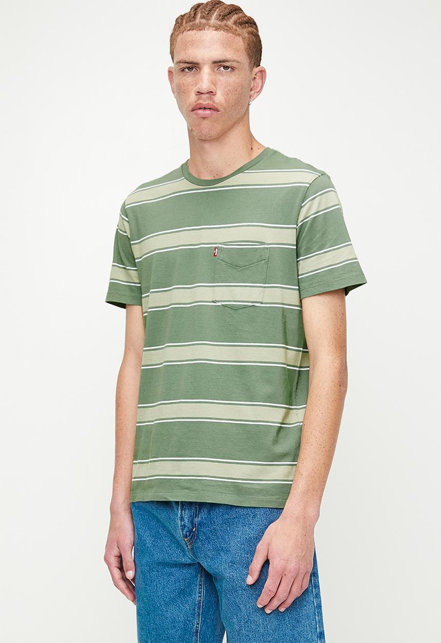 Levi’s® - Ss Classic Pocket Tee - Zachary Stripe Laurel Wreath Jersey