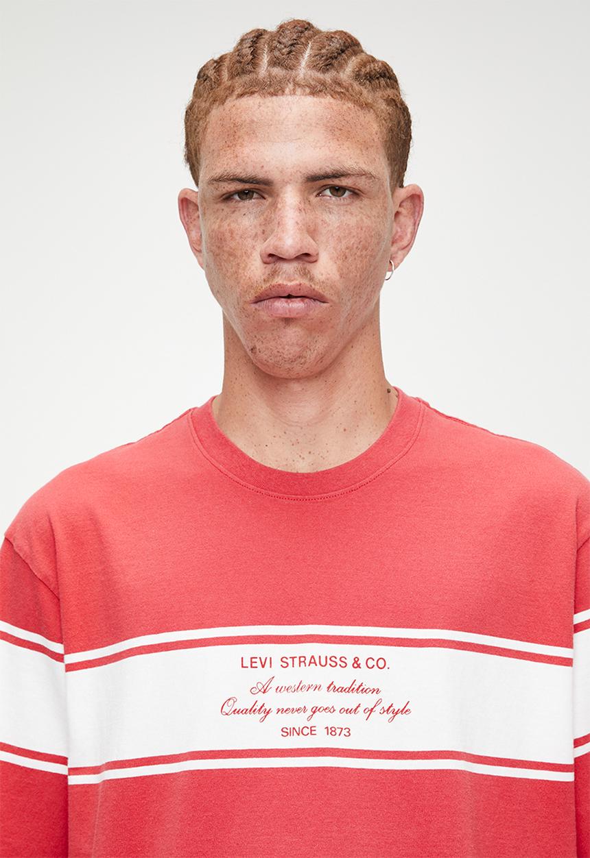 Levi’s® - Half Sleeve Tee - Archival Script Cardinal