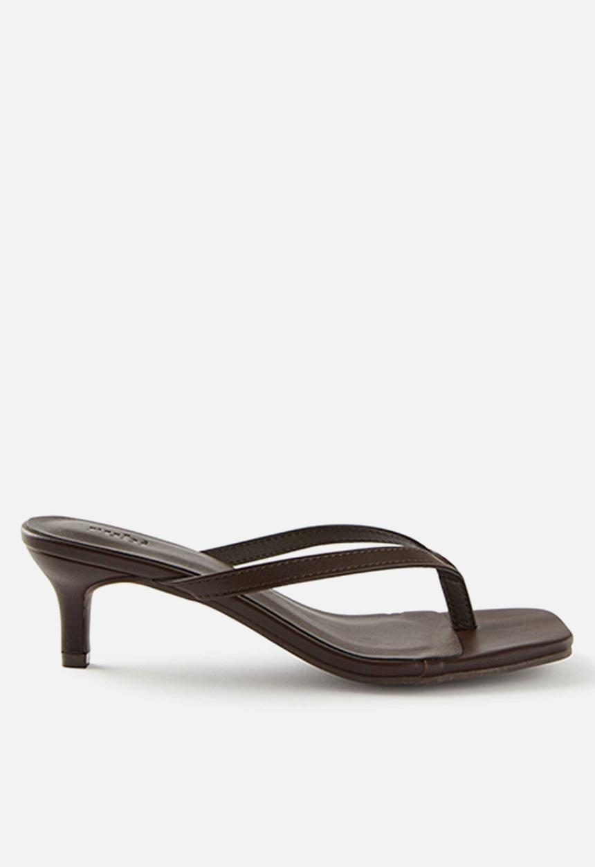 Cotton On - Eve flip flop kitten heel - choc smooth