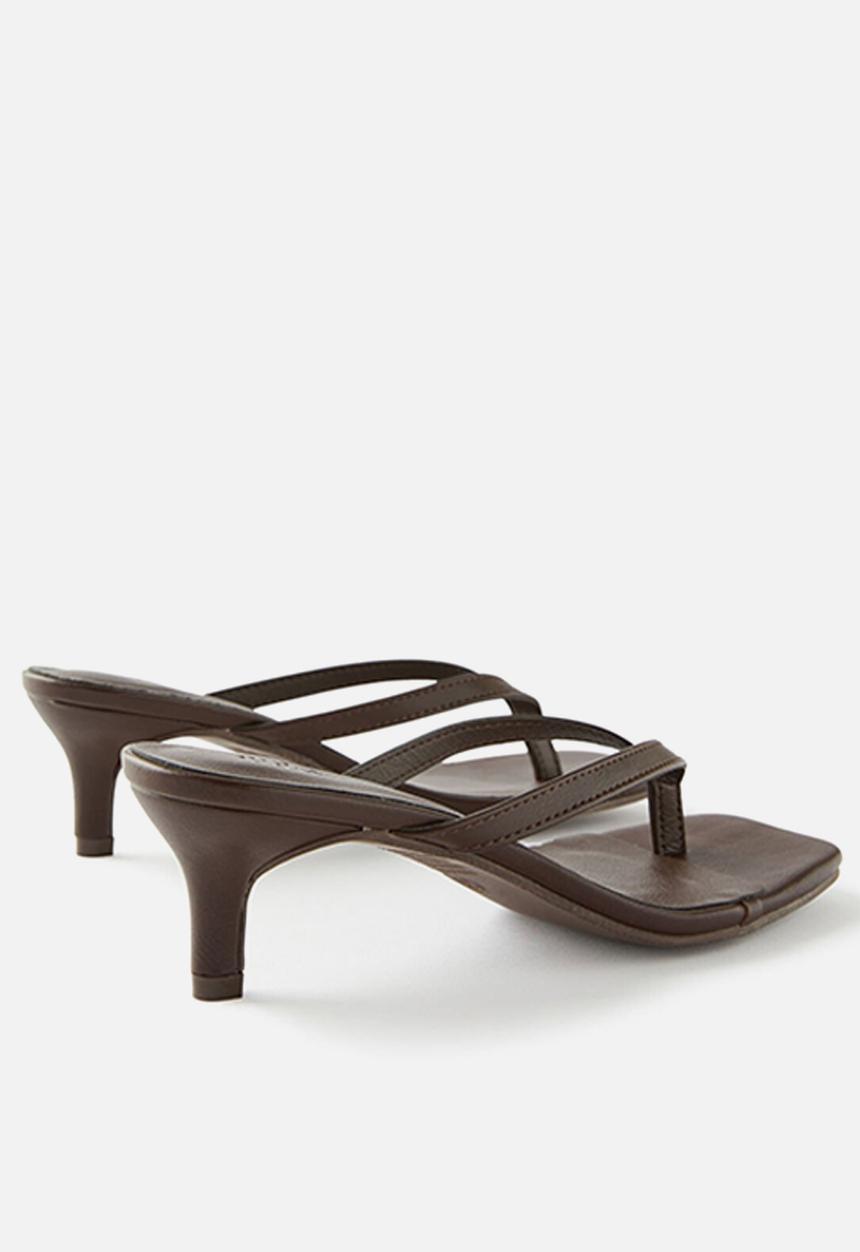Cotton On - Eve flip flop kitten heel - choc smooth