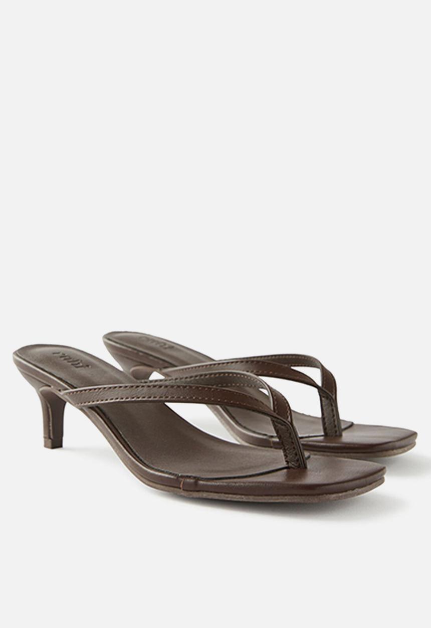 Cotton On - Eve flip flop kitten heel - choc smooth