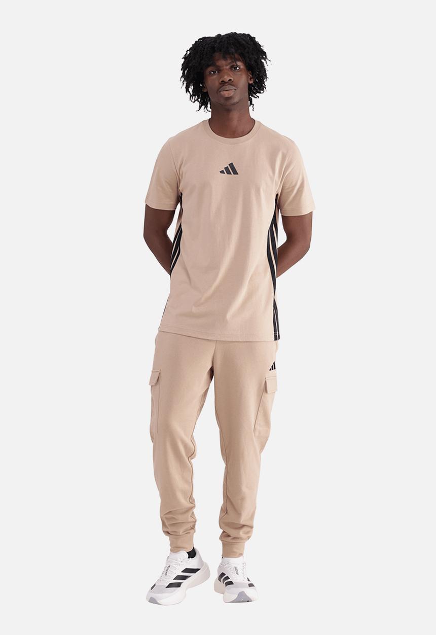 adidas Performance - Essentials 3-Stripes Single Jersey T-Shirt - Brown