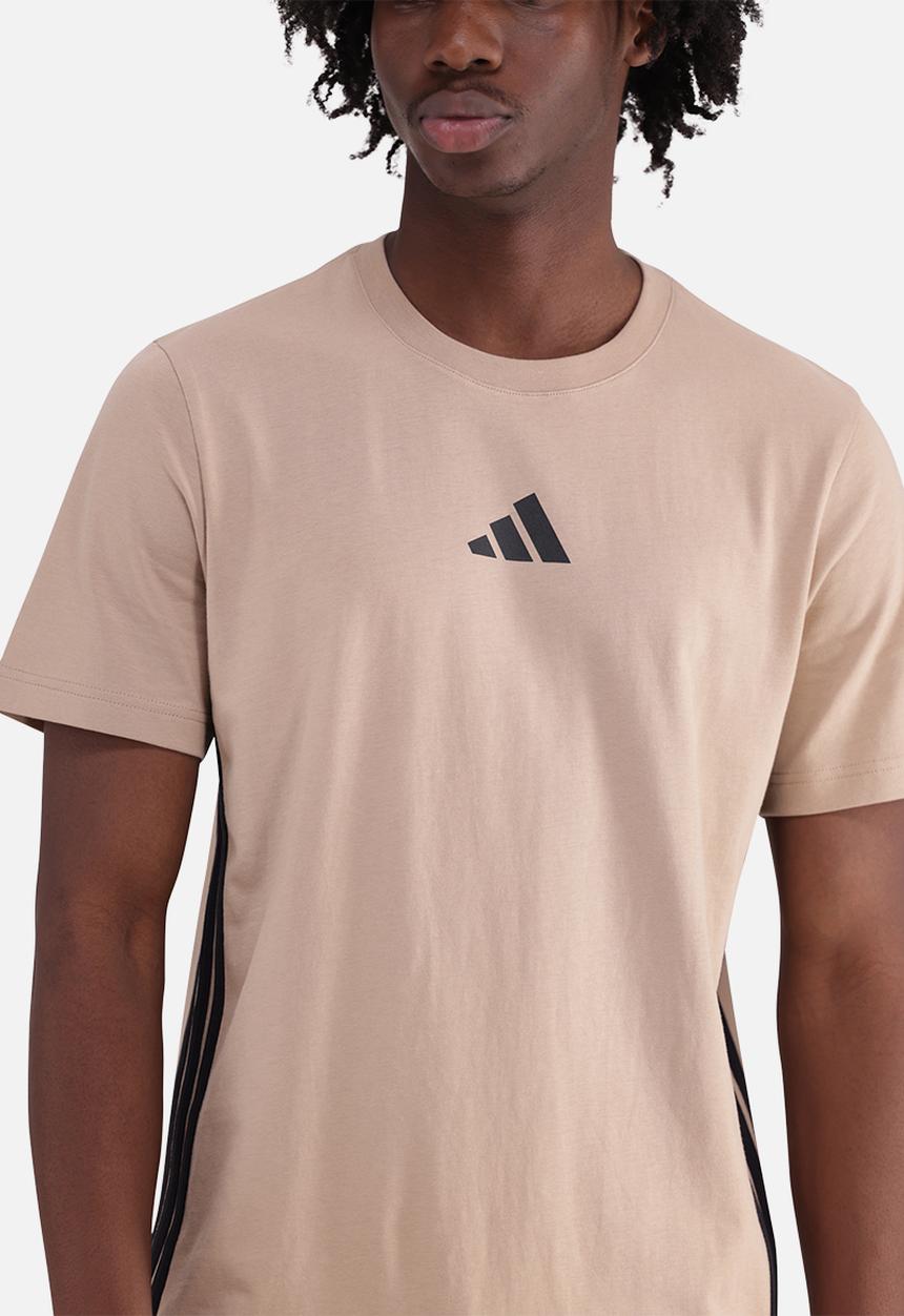 adidas Performance - Essentials 3-Stripes Single Jersey T-Shirt - Brown