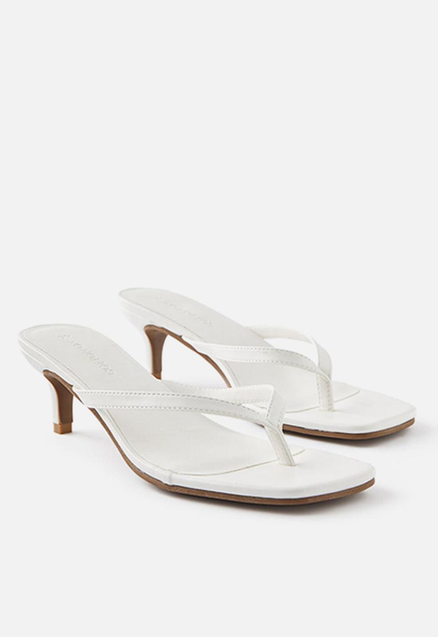 Cotton On - Eveeve flip flop kitten heel - white