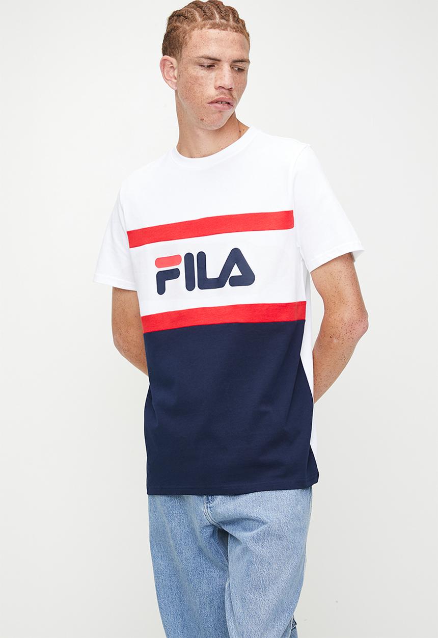 FILA - Marina T-shirt - white aop/fila blue