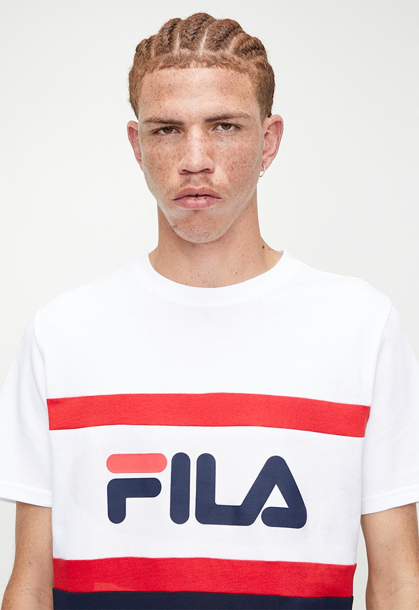 FILA - Marina T-shirt - white aop/fila blue