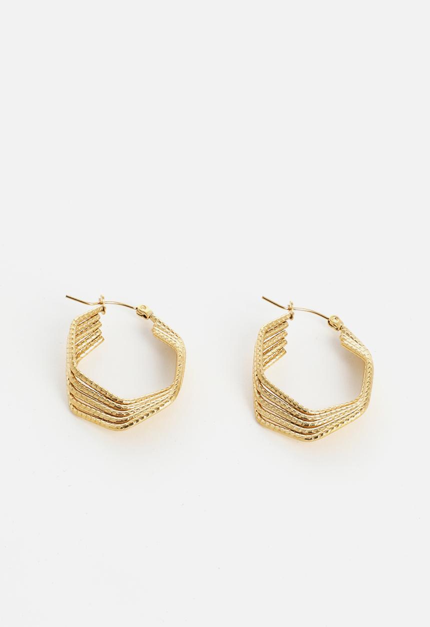 Zoe on Trend - Elegant tiered earrings - gold