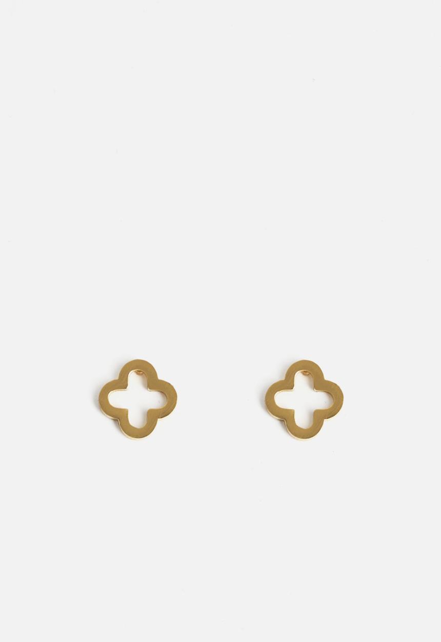 Zoe on Trend - Trendy clover designer earrings - gold