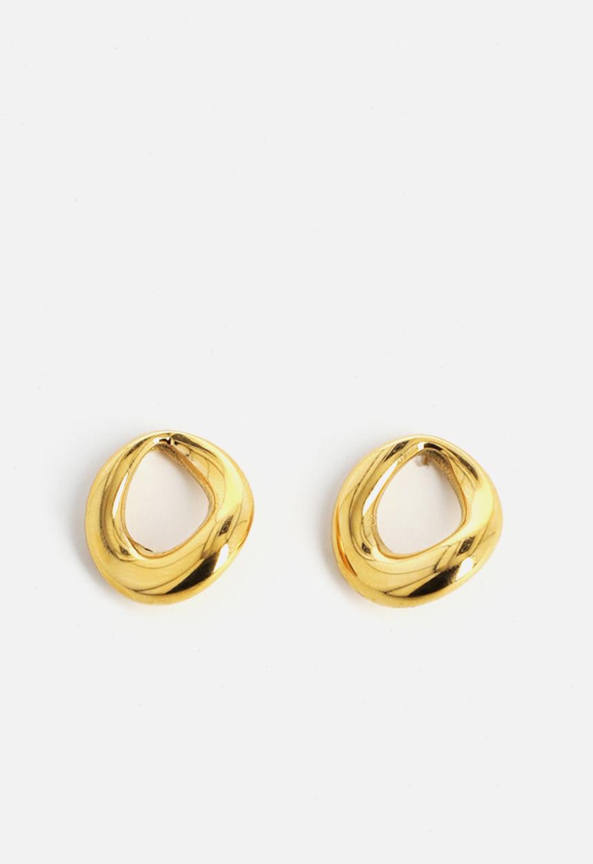 Zoe on Trend - Sleek designer earrings - gold