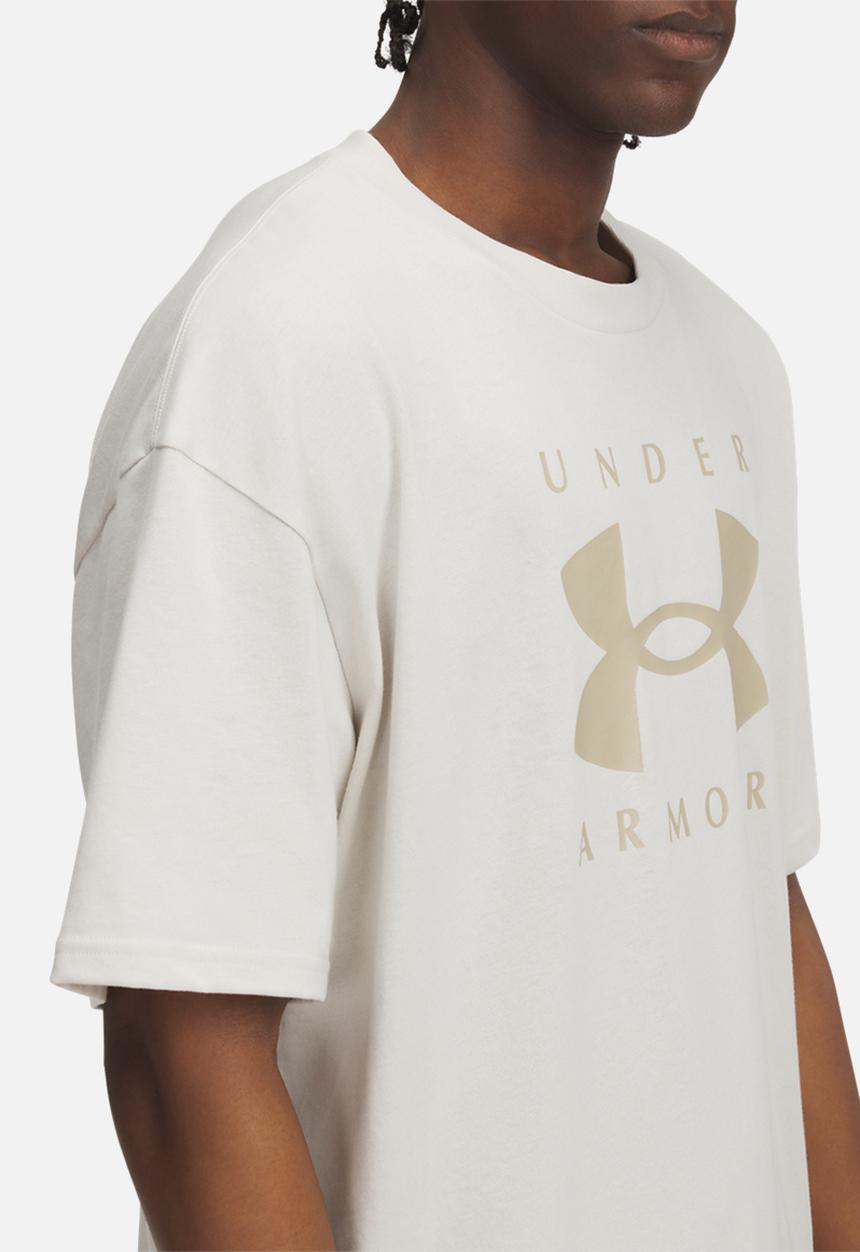 Under Armour - UA M HW OS Branded Short Sleeve - Summit White/City Khaki