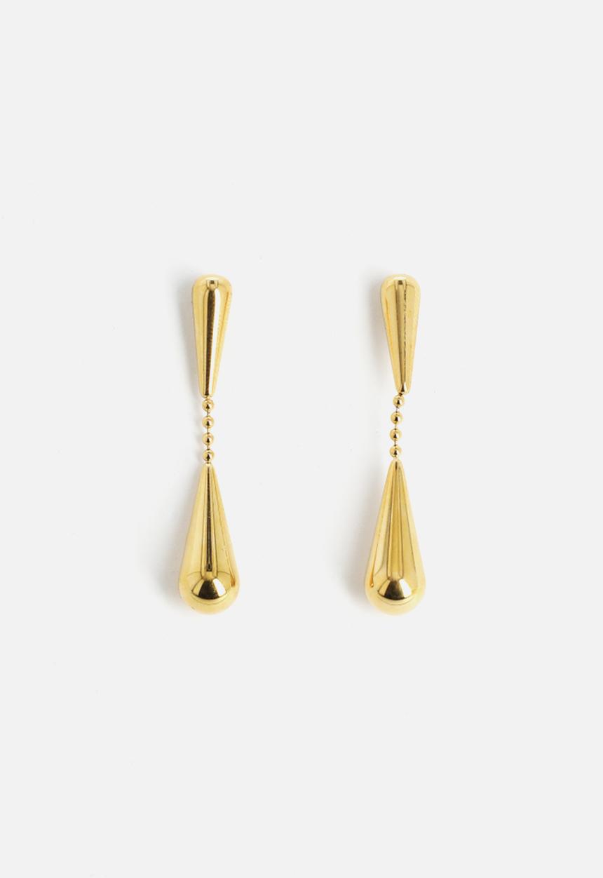 Zoe on Trend - Sleek oval drop earrings - gold