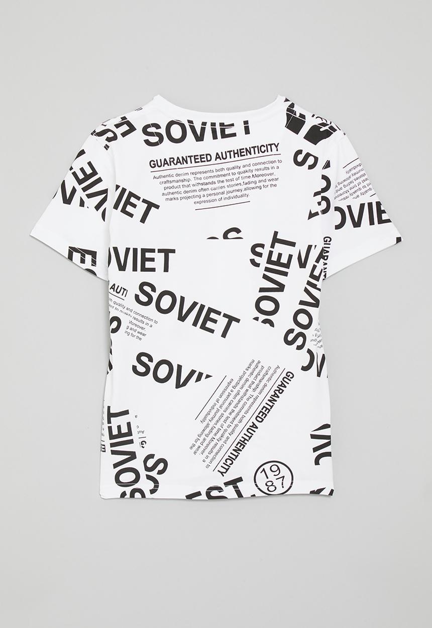 SOVIET - Boys rotary print T-shirt - white
