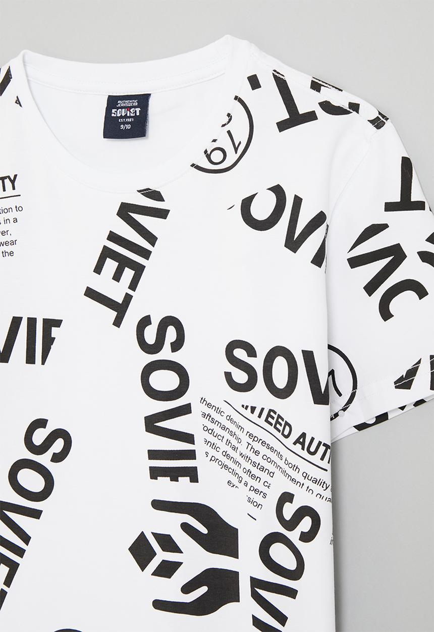 SOVIET - Boys rotary print T-shirt - white