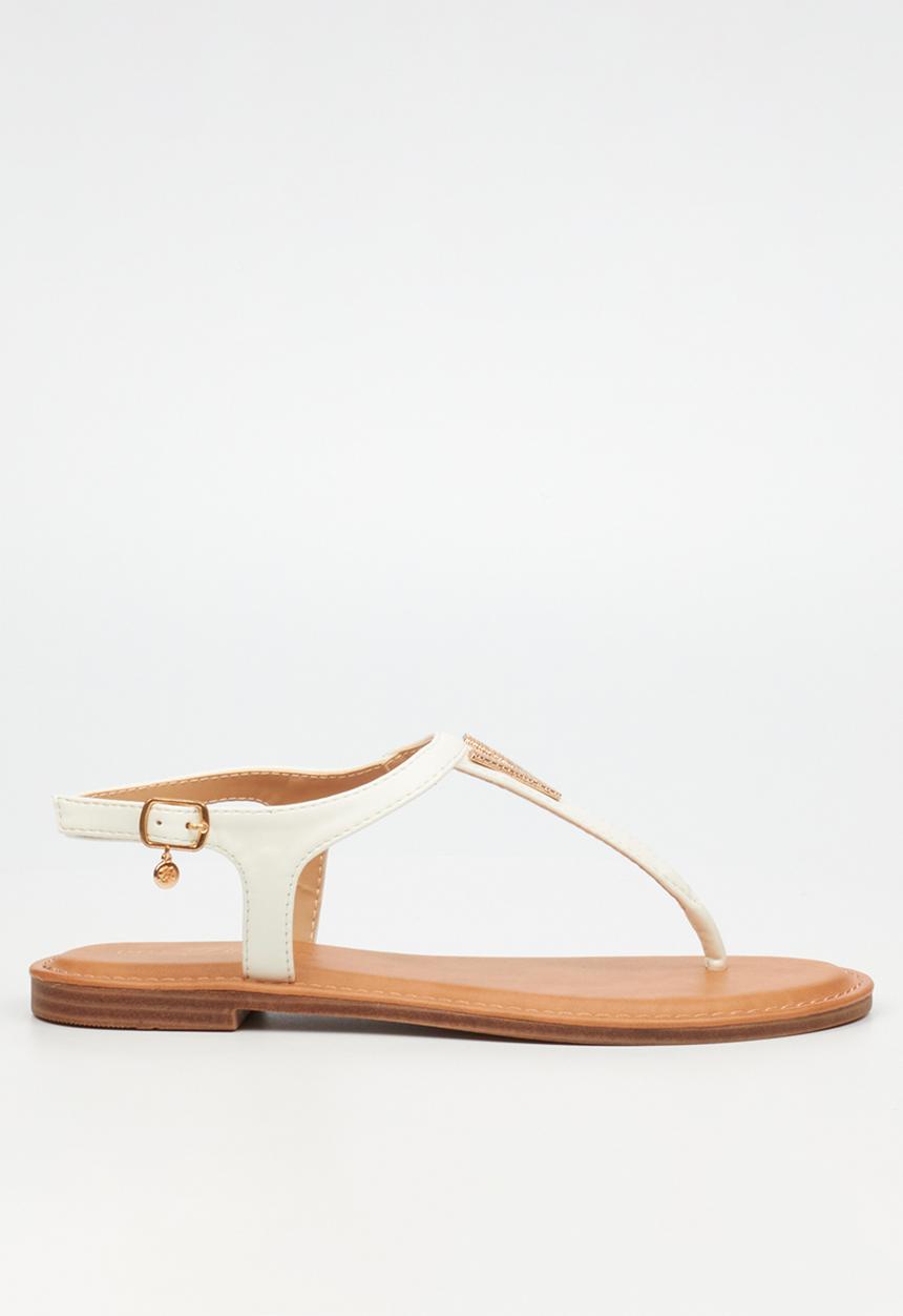 Miss Black - Basil 3 t-bar sandal - white