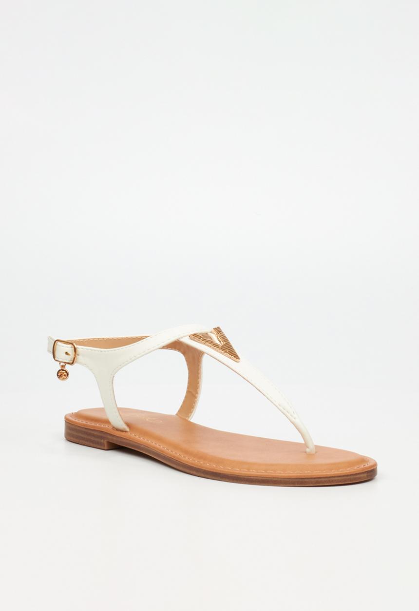 Miss Black - Basil 3 t-bar sandal - white
