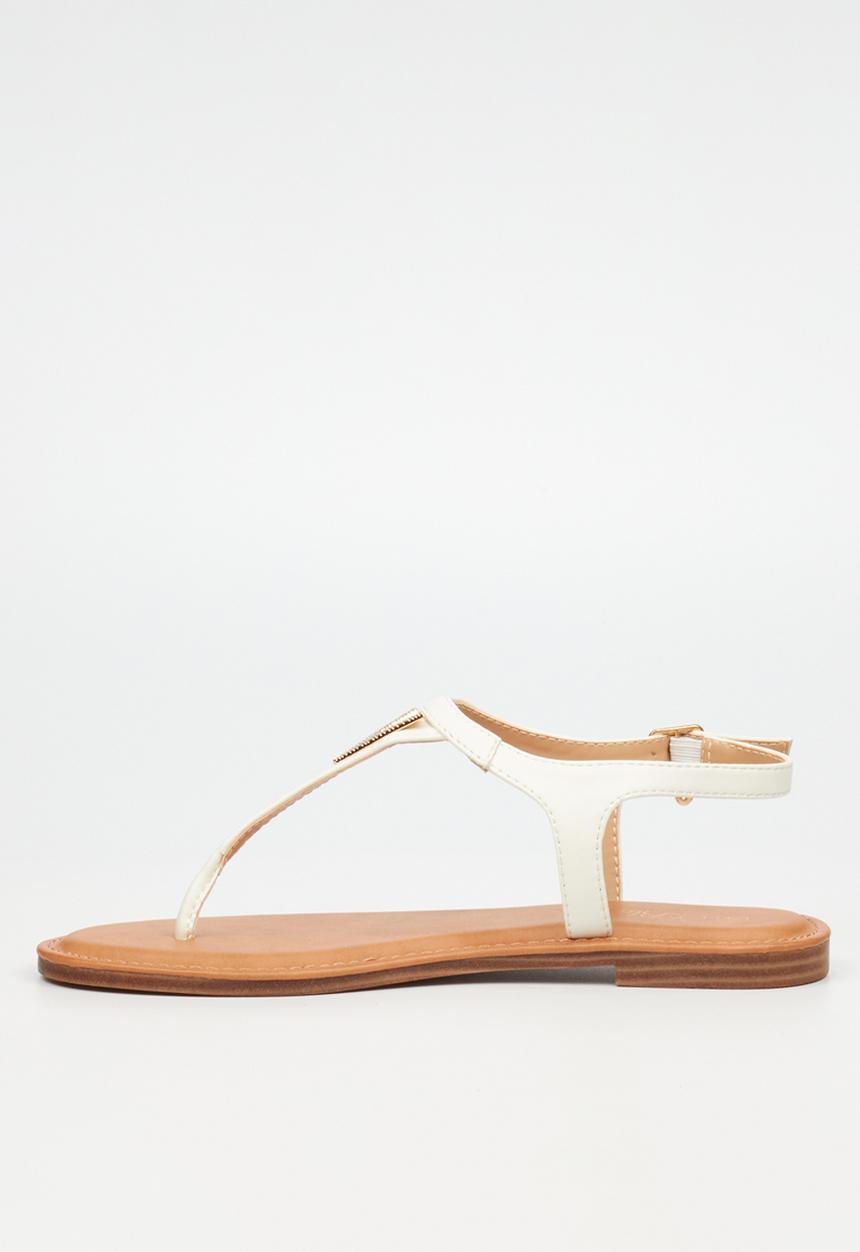 Miss Black - Basil 3 t-bar sandal - white