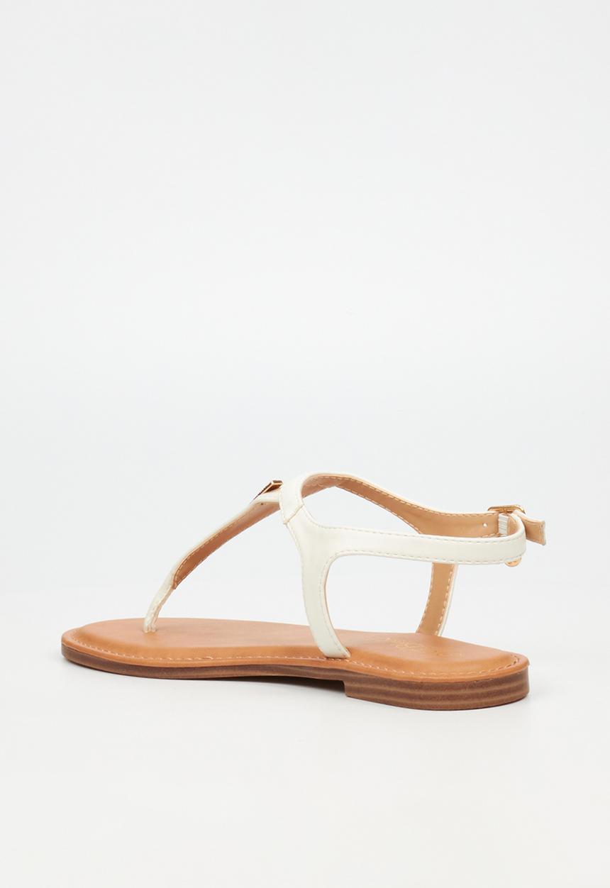 Miss Black - Basil 3 t-bar sandal - white
