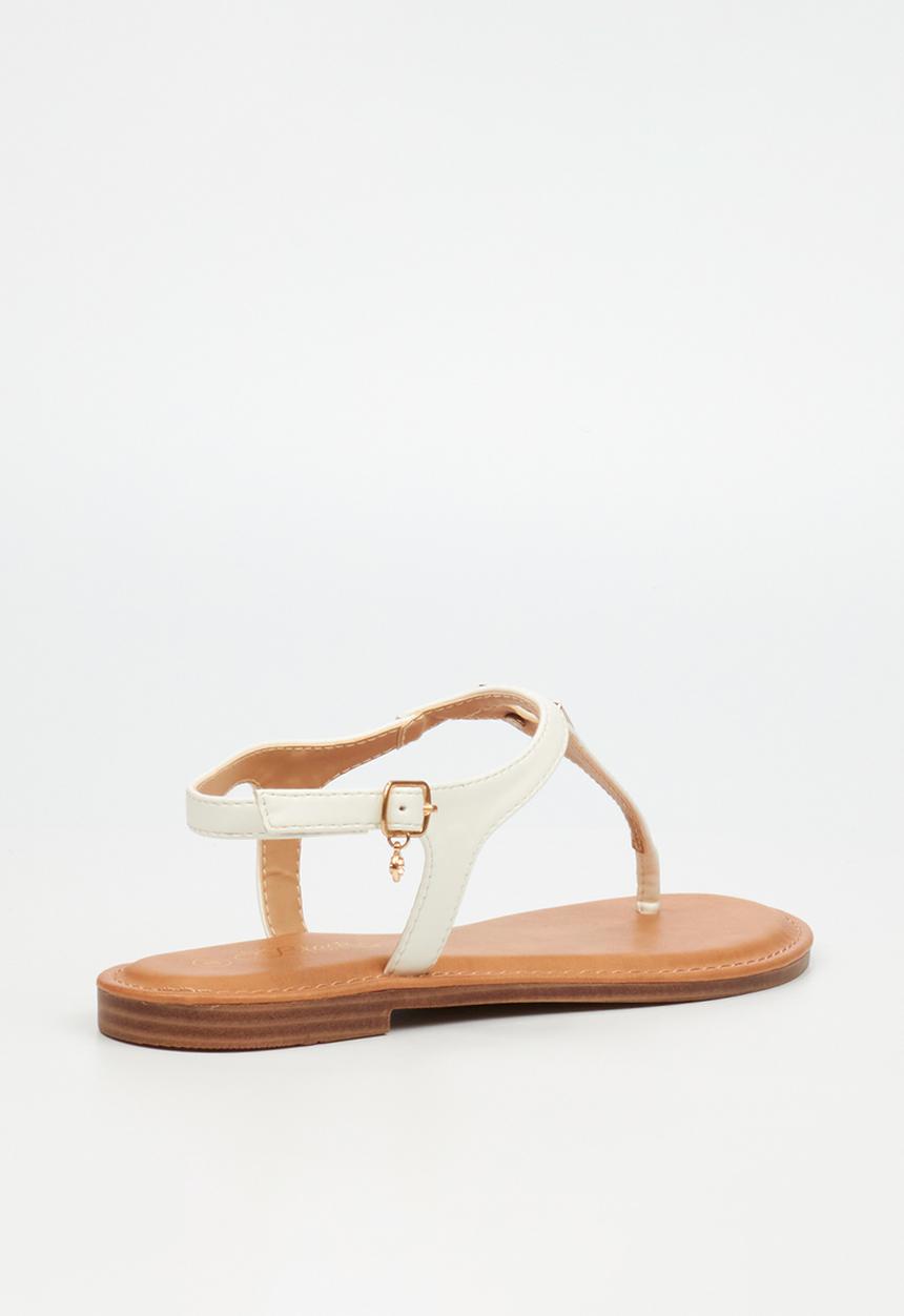 Miss Black - Basil 3 t-bar sandal - white