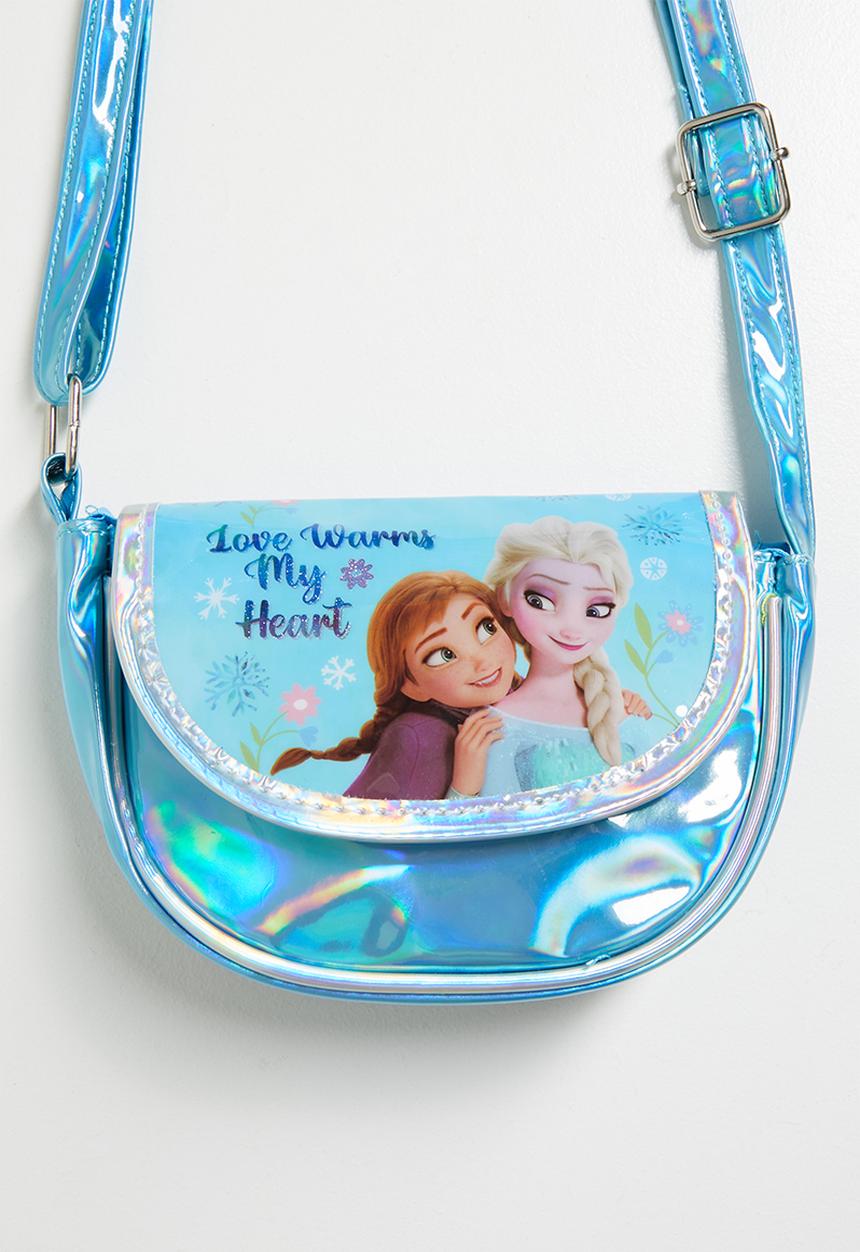 Pop Candy - Frozen metallic PU sling bag - blue/love warms my heart