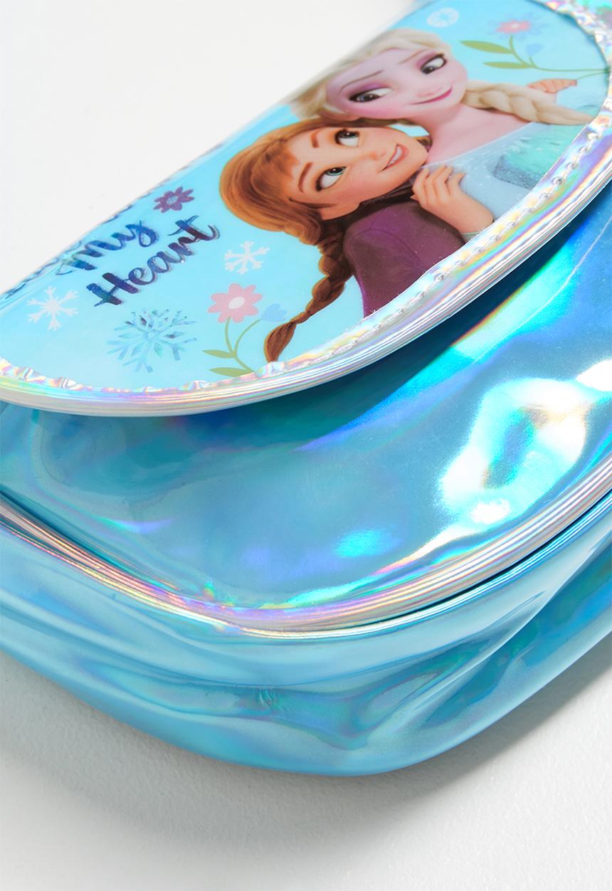 Pop Candy - Frozen metallic PU sling bag - blue/love warms my heart