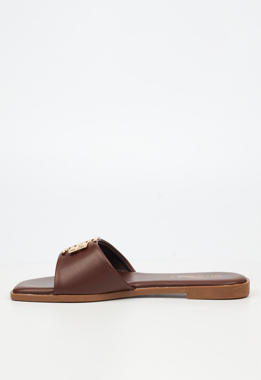 Miss Black - Naledi 1 flat sandal - chocolate