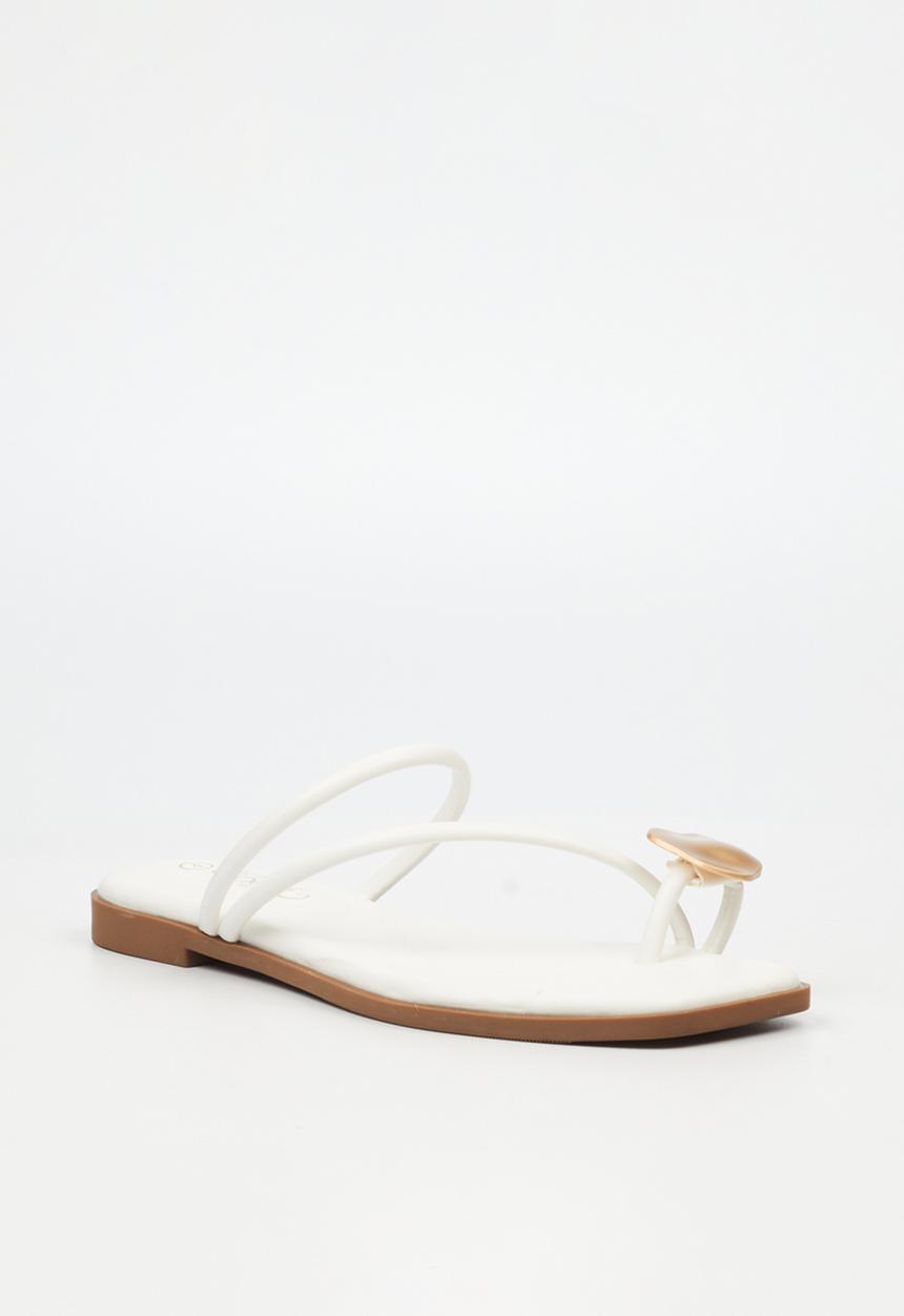 Miss Black - Naledi 4 flat sandal - white